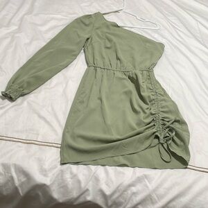 One shoulder AX Paris green dress